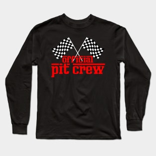 Pit Crew Race Car Party Car Racing Checkered Flag Racing, Tuner Mechanic Car Lover Enthusiast Gift Idea Long Sleeve T-Shirt